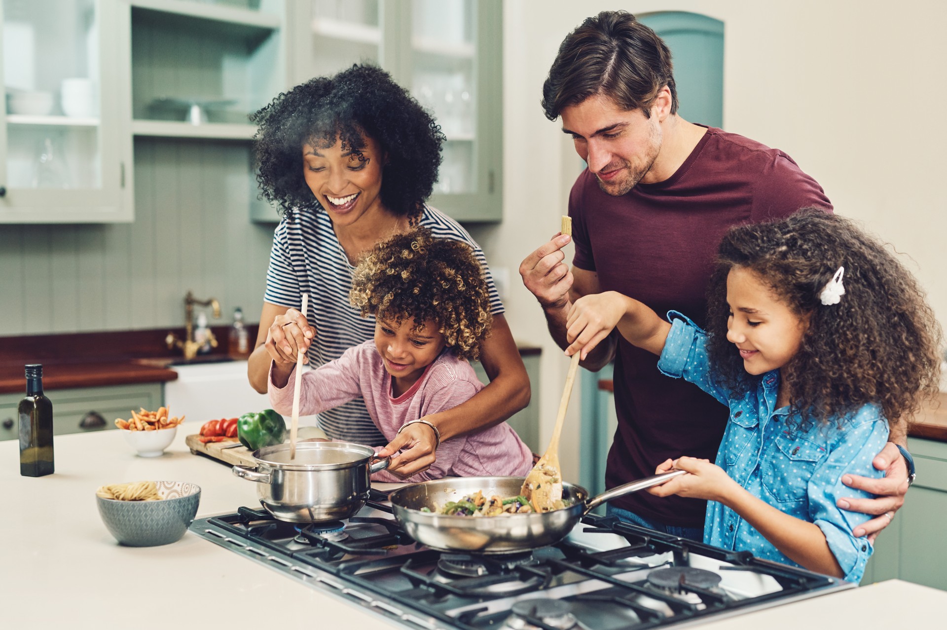 A meal cooked by the whole family tastes better